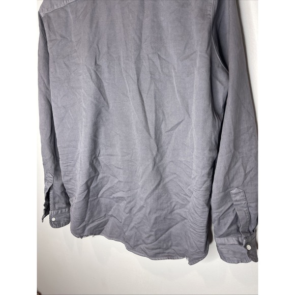 Womens Frank & Eileen Solid Grey Distressed Cotton Eileen Oxford Small S - Picture 8 of 10